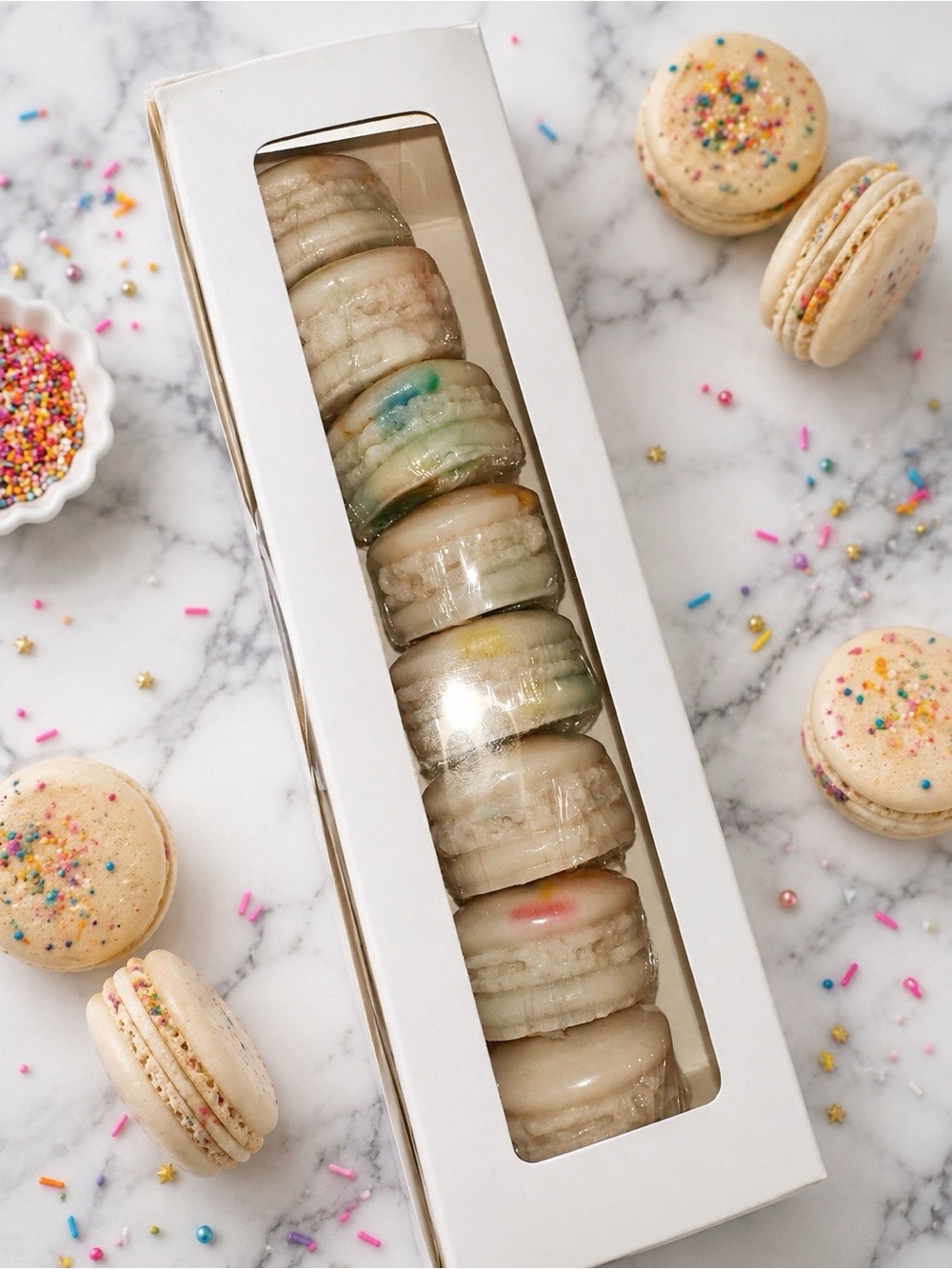 Soap macarons Birthday cake gift box
